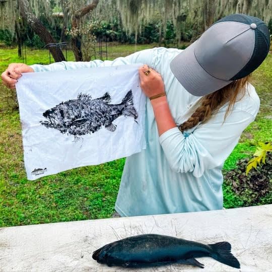 DIY Gyotaku Fish Printing Kit - Large Cloth Sheets 36"x18" - Taxidermy Alternative - Natural Cuttlefish Ink - Gift for Fishermen - Gyotaku Fish Printing Supplies - Fish Printing