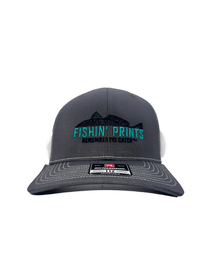 Fishin Prints Charcoal White Richardson 112 trucker hat – embroidered fishing hat remember the catch