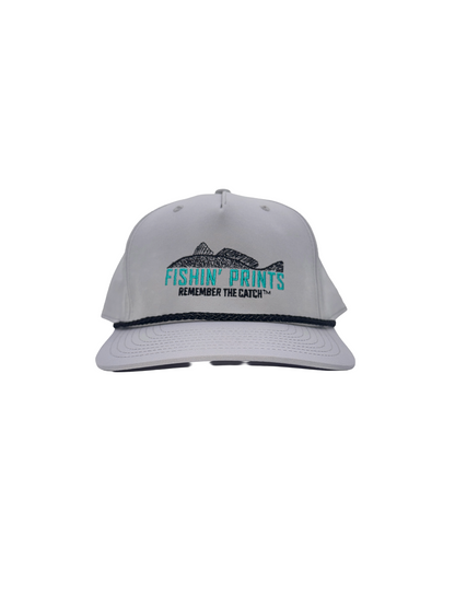 Fishin Prints Heather Gray rope hat – Richardson R-Active UPF 50 fishing hat with embroidered fish logo