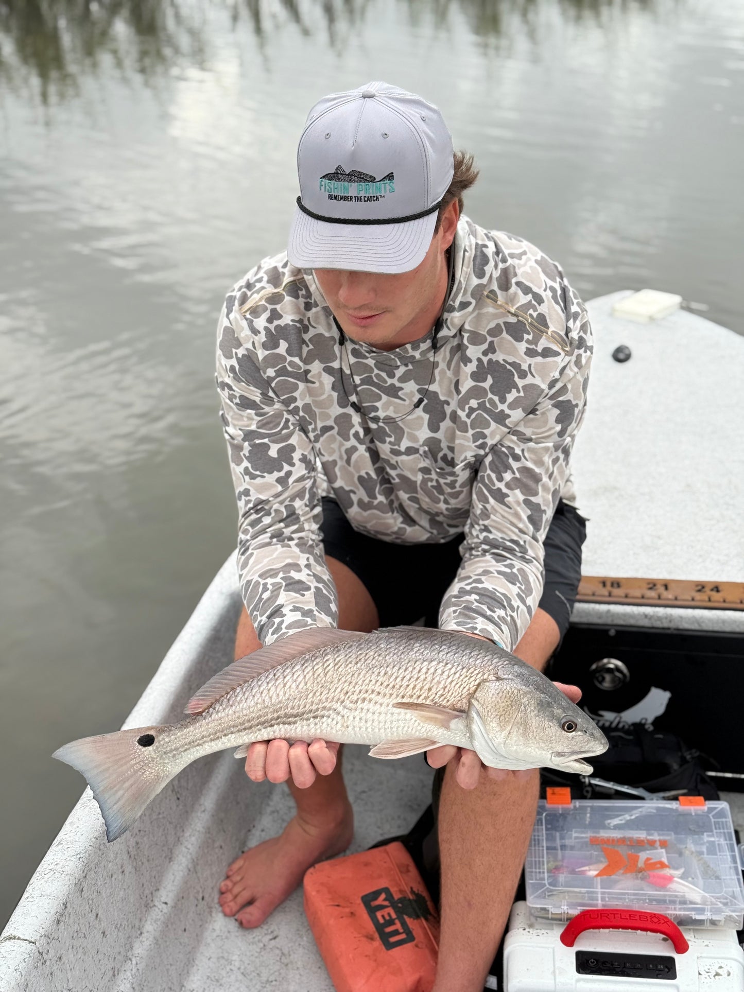 Fishin Prints Richardson hat collection – embroidered fishing hats in multiple colorways, remember the catch