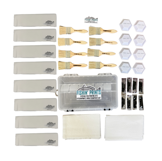 Fishin Prints Expansion Pack gyotaku fish printing kit – 8 sessions, branded tackle box, all supplies included